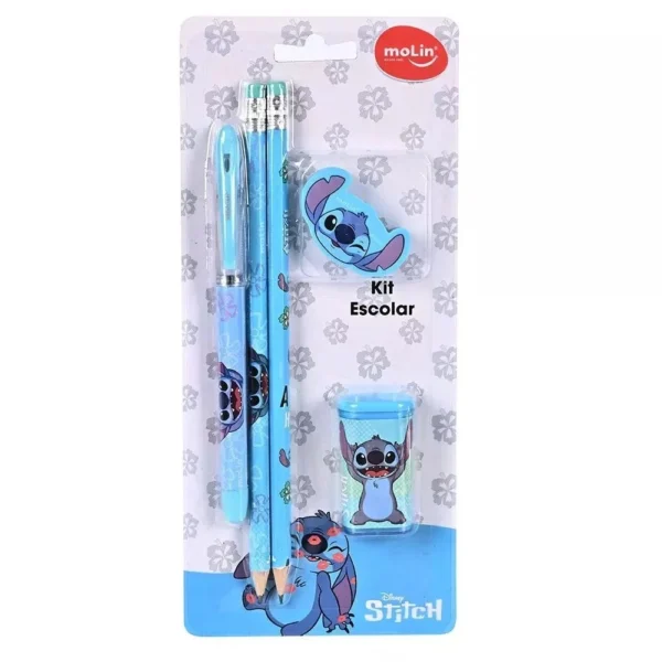 Kit Escolar Stitch com 5 Itens - moLin