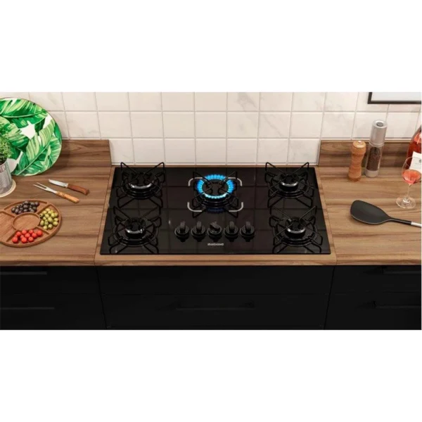 Cooktop a Gás 5 Bocas Itatiaia Essencial, Mesa de Vidro Temperado, Preto, Bivolt - Image 9