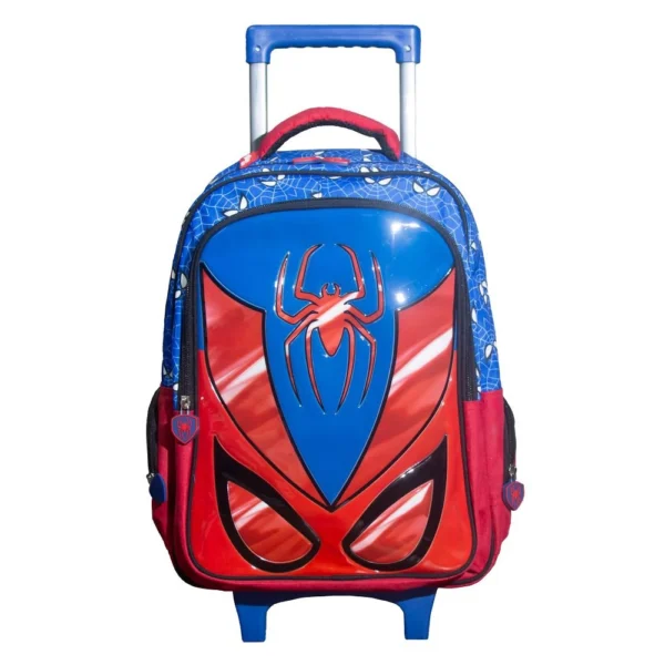 Kit Mochila Escolar Infantil de Rodinhas com Lancheira e Estojo Yins em Pvc 3d Kids Spider Azul - Image 2