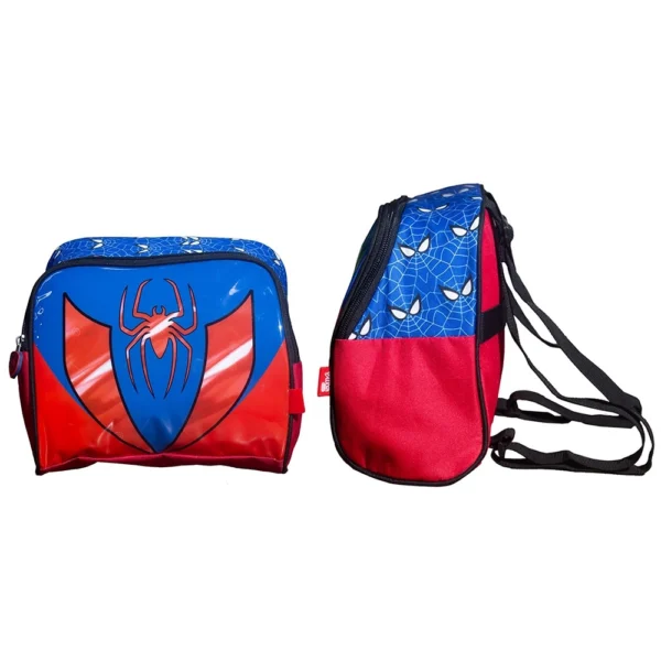 Kit Mochila Escolar Infantil de Rodinhas com Lancheira e Estojo Yins em Pvc 3d Kids Spider Azul - Image 3